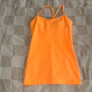 lululemon Power Y Tank in bright orange size 8